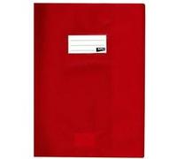Protège-cahier opaque rouge en PVC - Format 24x32 cm - Épaisseur 19/100ème - Grain cuir G