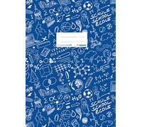 Protège-cahier « Schoolydoo » de Herma - En plastique - Format A4 - À motifs - 1 pièce bleu