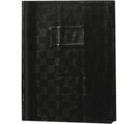 Calligraphe 71107C Un Protège-Cahier Grain Madras Noir - 17x22 cm - 22/100ème avec Porte-Étiquette et Marque-Pages - PVC Opaque
