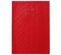 Calligraphe Protège-cahier 71203C Grain Madras A4 PVC 22/100e avec rabat et marque-pages Rouge