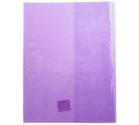 Calligraphe 73206AMZC Un Protège-Cahier Cristalux Violet - A4 21x29,7 cm - 22/100ème avec Porte-Étiquette - PVC Transparent Lisse