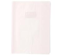 Protège-cahiers grain losange PVC 18/100ème avec porte-étiquette 24x32 cm - Blanc