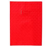 Protège-cahiers grain losange PVC 18/100ème avec porte-étiquette A4 - Rouge