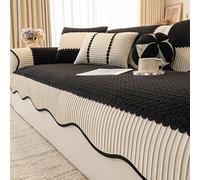 Protège-canapé pour Animaux, Tissu en Peluche à Tonte, Housse de canapé antidérapante pour Chiens et Chats, Housse Lavable en Machine, adaptée à Ceux Qui Ont des Animaux à la Black 110x110cm/43x43in