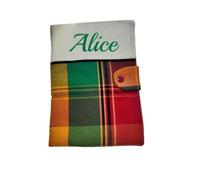 Protège carnet de santé à personnaliser en tissu madras