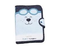 Protege Carnet De Sante en coton Bleu