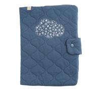 Protège carnet de santé en coton matelassé bleu TU