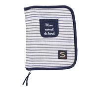 Protège carnet de santé en double gaze de coton marinière - baby sailor blanc/bleu TU