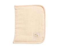 Protège carnet de santé en double gaze de coton - uni petale beige TU