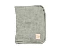 Protège carnet de santé en double gaze de coton - uni petale vert TU