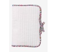 Protège carnet de santé en gaze de coton et Liberty personnalisable rose pâle TU