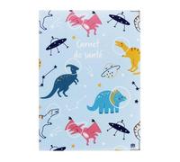 Protège carnet de santé ENFANT - PVC ""Dinocosmo"" 22 x 16 cm - Protection documents médicaux - Fabriqué en France - Color Pop