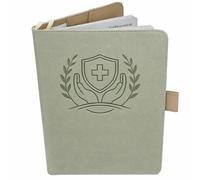 Protège Carnet De Santé Français - Format A5 15x21 cm - Rabats Pour Ranger Les Ordonnances Et Documents (Vert sauge)