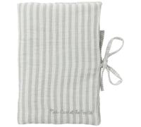 Protège-carnet de santé gaze de coton rayé vert de gris