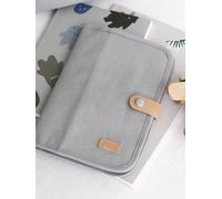 Béaba Protège carnet de santé Genève – 2 poches, tissu imperméable, 100% coton, gris perle