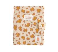 Protège carnet de santé léopard en gaze de coton - petit chou ecru TU