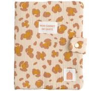 Sauthon Protège carnet de santé Léopard Petit Chou gaze de coton écru
