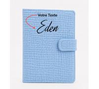 Protège Carnet de Santé Personnalisé Bébé - Prénom Personnalisable - Cadeau Naissance Original - Anniversaire, Noël, Toutes Occasions - Fabriqué en France - Bleu
