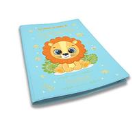 Protège carnet de santé personnalisé, idée cadeau personnalisable bébé, cadeau naissance original, Couverture Bleu Ciel Lion Jungle - CL0009b