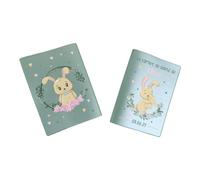 Protège carnet de santé personnalisé, idée cadeau personnalisable bébé, cadeau naissance original, Couverture Lapin Bébé - CL0010a (Nacré Kaki)