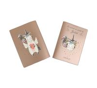 Protège carnet de santé personnalisé, idée cadeau personnalisable bébé, cadeau naissance original, Couverture Licorne Cœur - CL0013b (Nacré Ambre)