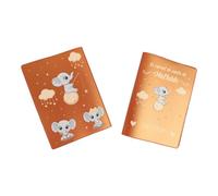 Protège carnet de santé personnalisé, idée cadeau personnalisable bébé, cadeau naissance original, Couverture carnet de santé Éléphant Lune - CL0007a (Nacré Orange)