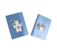 Protège carnet de santé personnalisé, idée cadeau personnalisable bébé, cadeau naissance original, Couverture Licorne Cœur - CL0013b (Nacré Pétrole)