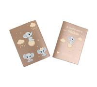 Protège carnet de santé personnalisé, idée cadeau personnalisable bébé, cadeau naissance original, Couverture carnet de santé Éléphant Lune - CL0007a (Nacré Ambre)