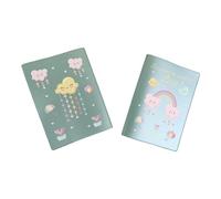 Protège carnet de santé personnalisé, idée cadeau personnalisable bébé, cadeau naissance original, Couverture Carnet Santé Arc-En-Ciel - CL 0015a (Nacré Kaki)