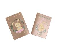 Protège carnet de santé personnalisé, idée cadeau personnalisable bébé, cadeau naissance original, Couverture Lapin Bébé - CL0010a (Nacré Ambre)