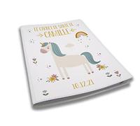 Protège carnet de santé personnalisé, idée cadeau personnalisable bébé, cadeau naissance original, Couverture Licorne Arc-En-Ciel - CL0013c