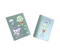 Protège carnet de santé personnalisé, idée cadeau personnalisable bébé, cadeau naissance original, Couverture Renard Montgolfière - CL0008c (Nacré Kaki)
