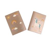 Protège carnet de santé personnalisé, idée cadeau personnalisable bébé, cadeau naissance original, Couverture Licorne Arc en Ciel - CL0013a (Nacré Ambre)