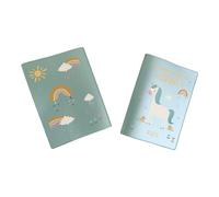 Protège carnet de santé personnalisé, idée cadeau personnalisable bébé, cadeau naissance original, Couverture Licorne Arc en Ciel - CL0013c (Nacré Kaki)