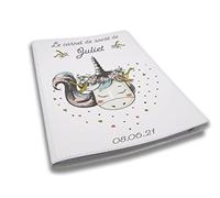 Protège carnet de santé personnalisé, idée cadeau personnalisable bébé, cadeau naissance original, Couverture Licorne Cœur - CL0013b