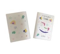 Protège carnet de santé personnalisé, idée cadeau personnalisable bébé, cadeau naissance original, Couverture Licorne Colorée - CL0013a (Nacré Perle)