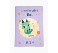 Protège carnet de santé personnalisé, idée cadeau personnalisable bébé, cadeau naissance original, Housse carnet de santé Signe Capricorne - CL0019j (Mauve)