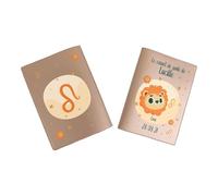 Protège carnet de santé personnalisé, idée cadeau personnalisable bébé, cadeau naissance original, Housse carnet de santé Signe Lion - CL0019e (Nacré Ambre)