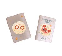 Protège carnet de santé personnalisé, idée cadeau personnalisable bébé, cadeau naissance original, Housse carnet de santé Signe Cancer - CL0019d (Nacré Rose)