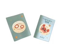 Protège carnet de santé personnalisé, idée cadeau personnalisable bébé, cadeau naissance original, Housse carnet de santé Signe Cancer - CL0019d (Nacré Kaki)