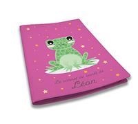 Protège carnet de santé personnalisé, idée cadeau personnalisable bébé, cadeau naissance original, Housse carnet de santé Grenouille - Plusieurs couleurs disponibles - CL0006a (Fuchsia)