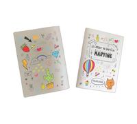 Protège carnet de santé personnalisé, idée cadeau personnalisable bébé, cadeau naissance original, Housse carnet de santé Dessins - CL0031b (Nacré Perle)