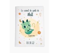 Protège carnet de santé personnalisé, idée cadeau personnalisable bébé, cadeau naissance original, Housse carnet de santé Signe Capricorne - CL0019j (Blanc)