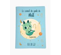 Protège carnet de santé personnalisé, idée cadeau personnalisable bébé, cadeau naissance original, Housse carnet de santé Signe Capricorne - CL0019j (Bleu CIel)