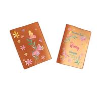 Protège carnet de santé personnalisé, idée cadeau personnalisable bébé, cadeau naissance original, Housse carnet de santé Papillons aquarelle - LC0001b (Nacré Orange)