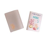 Protège carnet de santé personnalisé, idée cadeau personnalisable bébé, cadeau naissance original, Housse carnet de santé Sous Les Mers - SP0133a (Nacré Rose)