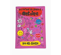 Protège carnet de santé personnalisé, idée cadeau personnalisable bébé, cadeau naissance original, Housse carnet de santé Fuchsia Emoticones - CL0031a
