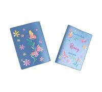 Protège carnet de santé personnalisé, idée cadeau personnalisable bébé, cadeau naissance original, Housse carnet de santé Papillons aquarelle - LC0001b (Nacré Pétrole)
