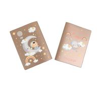 Protège carnet de santé personnalisé, idée cadeau personnalisable bébé, cadeau naissance original, Housse carnet de santé Bébé Lune - CL0003c (Nacré Ambre)