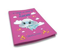 Protège carnet de santé personnalisé, idée cadeau personnalisable bébé, cadeau naissance original, Housse carnet de santé Éléphant Super Héros - CL0007c (Fuchsia)